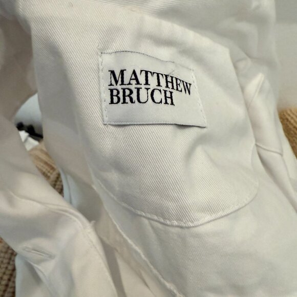 Matthew Bruch White Collared Button Down Vest NWT - Size 2 - Picture 5 of 8